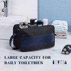 Vorspack Toiletry Bag for Men - Water Resistant Travel Bag for Toiletries, Lightweight Hygiene Bag for Bathroom, Travel Essentials, Gifts - Black&Blue