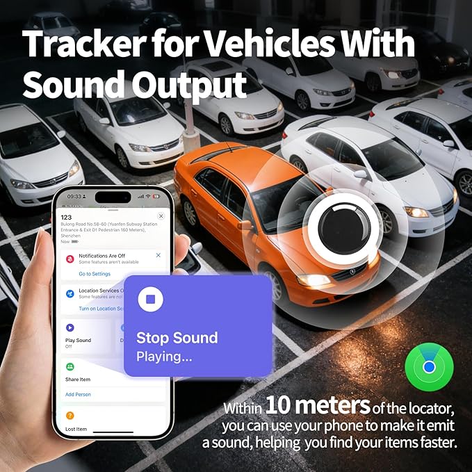 Mini Portable GPS Tracker for Vehicles, Global Tracking, Undetectable GPS Car Tracker, No Monthly Fee/No SIM Card, Tracker Device for Kids, Dogs, Cars, Elderly, Compatible with iOS & Android