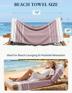 LANE LINEN Beach Towels for Women, 2 Pack Large Beach Towels Oversized, Pre-Washed, No-Shrink Sand Free, Quick Dry, Lightweight Travel Towel, Soft Beach Bath Towel, 39"x71" - Fired Brick