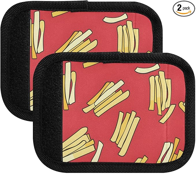 French Fries Luggage Handle Wrap for Suitcase Luggage Tags Handle Covers Identifiers Soft Decorations Travel Accessories 2 Pack
