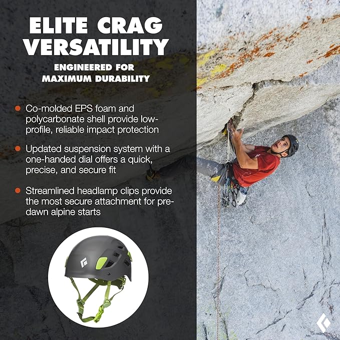 BLACK DIAMOND Half Dome Rock Climbing Safety Helmet | Adjustable Fit | Lightweight & Durable | Ventilated Protection