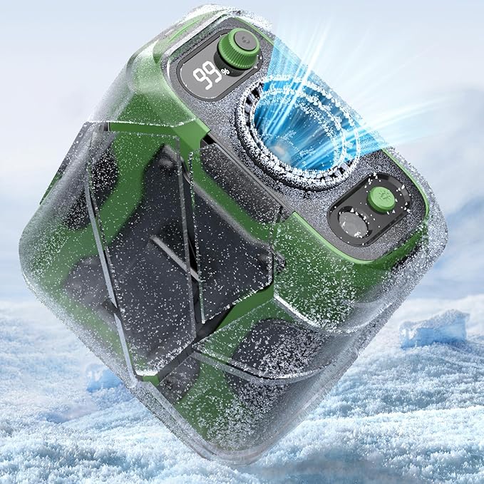 Koonie Portable Waist Clip Fan, Cool Clip Fan Under Shirt with 100 Levels Speeds, Rechargeable Battery Supports 24H Working Time, Wearable Belt Personal Device for Outdoor Work Camping Travel, Green