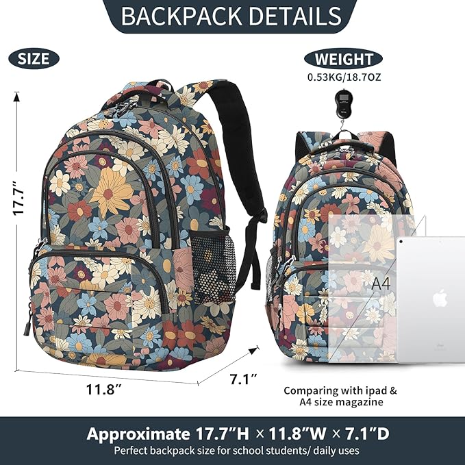 rickyh style School Backpack Travel Bag for Men & Women Lightweight College Back Pack with Laptop Compartmen