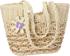 Trifabricy Beach Bags for Women, Summer Straw Bag, Woven Straw Beach Tote Bag Shoulder Handbags