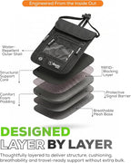 RFID Travel Neck Wallet - Black | Sleek, Secure Passport Holder and Money Pouch with Adjustable Neck Strap for Men and Women to Keep Cash, Credit Cards and Travel Documents Safe.