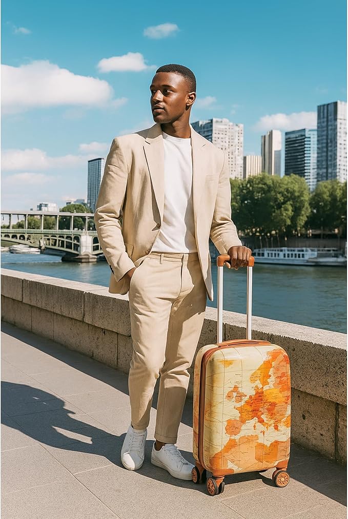World Traveler VentureX Airline Approved 2-Piece Carry-On Luggage Set – Lightweight Hardside Polycarbonate Suitcase with Spinner Wheels - Europe