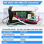 𝐔𝐩𝐠𝐫𝐚𝐝𝐞 WF-8955-AD-MBA RV Converter 55 Amp, Lithium DC Main Board Assembly for WF-8955PEC Power Converter Replacement for WF-8955 Series and Parallax 7155 7145 Converter 1 Year Warranty