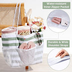 KALIDI Beach Tote Bag Women Large Waterproof Sandproof Shoulder Handbag Packable Grocery Bag Hobo Purse for Picnic Vacation