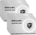 SaiTech IT 10 Pack RFID Blocking Card, Slim Protector for Entire Wallet, Purse, and Debit Credit Cards from NFC Contactless Theft for Men & Women - WG Silver