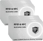 SaiTech IT 10 Pack RFID Blocking Card, Slim Protector for Entire Wallet, Purse, and Debit Credit Cards from NFC Contactless Theft for Men & Women - WG Silver