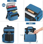 holuxer Insulated Lunch Bag & Lunch Box for Men - Double Deck Reusable Lunch Bag for Women Tote Cooler Bag Leakproof Soft Expandable - Extra Large Lunchbox for Work/Adult/Picnic/Outdoor (Blue，22L)