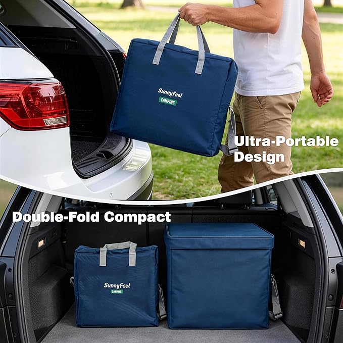 SUNNYFEEL Camping Directors Chair Set of 2 Aluminum Oversized Portable Folding Chair with Side Pocket and Adjustable Side Table for Beach, Fishing, Trip, Picnic, Lawn, Outdoor Foldable Camp Chairs