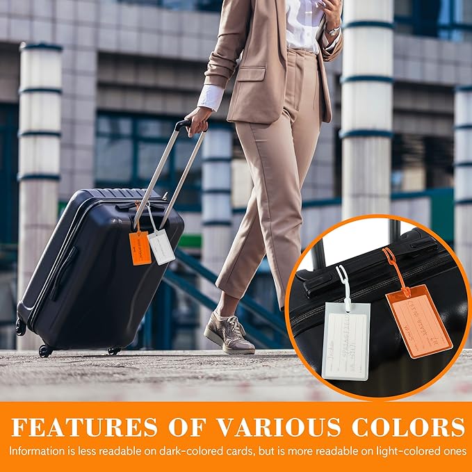 10 Pack Luggage Tags for Suitcases, Airplane Travel Essentials for Flying, International Travel Must Haves, and Luggage Accessories by Sodsay