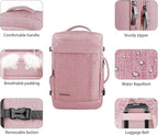Carry On Backpack, 55L Extra Large Travel Backpack for Men & Women, Expandable Big Capacity For Airplanes, Travel Gifts for Men Women, Fits 18.4 Inch Laptop, Luggage Suitcase Daypack Bag, Pink