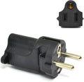 Ceptics Schuko Germany, France CEE7/7 Travel Power Plug Adapter Accepts NEMA 5-15R - ETL Certified - Industrial Grade (IG-9)
