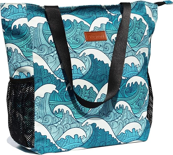 Original Floral Water Resistant Large Tote Bag Shoulder Bag for Gym Beach Travel Daily Bags Upgraded