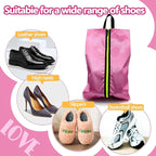 Shoe Bags for Travel - Set of 3 Pack Large Capacity Oxford Fabric Shoe Bags, Multi-Functional Dust-Proof and Waterproof Men & Women Travel Shoe Bag (Pink)