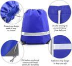 BeeGreen 20 Pieces Royal Blue Drawstring Backpacks Bags Bulk, String Bags Reflective Cinch Sack, DIY Blank Drawstring Bags for Women and Men