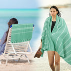YSYJ Oversized Turkish Beach Towel Giant XXL Beach Towel Quick Dry Sand Free Extra Large Turkish Lightweight XL Beach Blanket for Travel Teal