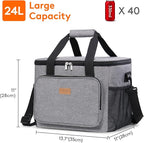 Lifewit Large Lunch Bag, Insulated Lunch Box, Soft Cooler Cooling Tote for Adult Men Women, Gray 40-Can (24L)