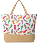 Trifabricy Beach Bag for Women, Large Beach Tote Bags with Zipper, Woven Straw Tote Waterproof, Swim Gym Shopping Travel Bag