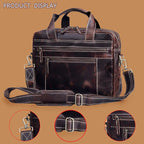 Leather Messenger Bag For Men, Vintage Handmade Laptop Briefcase and Shoulder Bag for Men Woman
