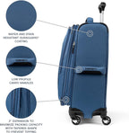 Travelpro Maxlite 5 Softside Expandable Luggage with 4 Spinner Wheels, Lightweight Suitcase, Men and Women, Ensign Blue, Carry-on 21-Inch