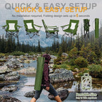 Joyfair Beach Camping Chair (2 Pack), Outdoor Folding Lawn Chair for Adults, Heavy Duty Portable Chair with Armrest for Outside Fishing, Sport, Patio, Cup Holder & Storage Pocket, Carry Bag (Green)