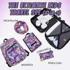 Rosamo Kid’s Luggage Set 6 Piece Suitcase Set 16" Hardside Luggage with Spinner Wheels Girls Boys Carry on Luggage Travel Rolling Luggage Airline Approved (Emoji)