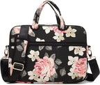 kayond Black Rose Patten water-resistant Laptop Shoulder Messenger Bag Case Sleeve for 12 Inch 13 Inch Laptop