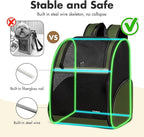 Pet Backpack Carrier, Large Cat Carrier Backpack Up to 20 Lbs with Breathable Mesh, for Medium Large Cats or Small Dogs, Travel Hiking Camping Backpack (DarkGreen-XL)
