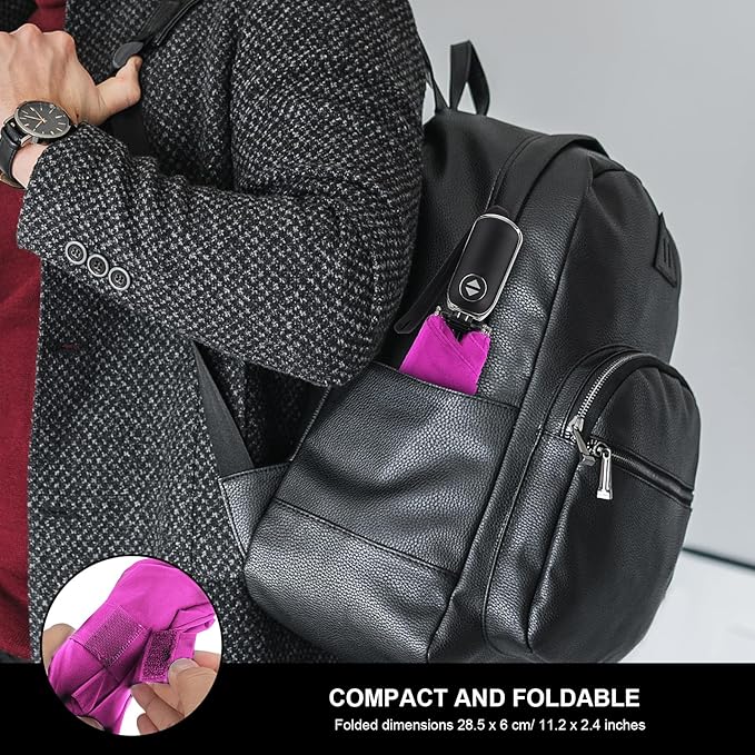 Compact Travel Umbrella for Purse - Flat Handle, Waterproof for Light Rain