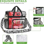 MAY TREE Clear Bag for Stadium Events, 12x6x15 Clear Tote Bag with Removable Strap, Transparent Bag for Concert Sports Gym, Cow-Strap