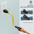 4 in 1 NEMA 5-15P Adapter Cord 1FT, Winxus NEMA 5-15P to 5-15R, 5-20R, 6-15R, 6-20R Adapter Cord, 15A to 20A AC Adapter Cable, Short Extension Cord, 3 Prong Extension Cable