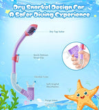 Aegend Snorkeling Gear for Adults Youth Kids, Snorkel Mask with Top Dry Valve - Panoramic View Anti-Leak and Anti-Fog with Mesh Bag for Snorkeling, Scuba Diving, Freediving & Swimming