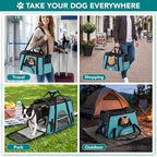 PetAmi Airline Approved Pet Carrier for Cats & Small Dogs, Soft Sided TSA Travel Carrier Bag Sherpa Bed, Breathable Mesh Ventilation, Collapsible Bowl, Fit Under Seat, Up to 18 lbs, Large Heather Blue