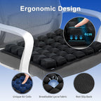 Sodurue Travel Cushion Airplane Seat,Airplane Seat Cushion for Long Flights,Press Type Air Inflatable Wheelchair Seat Cushion for Car,Office,Stadium,Ergonomic Comfort Support,Heavy Duty (36 Air Bag)