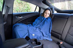 BlueHills Ultra Compact Travel Blanket 2 Pack Large Soft Cozy Portable Blanket Sheet with Carry Case and for Flight Airplane Car Layover Camping Hotel Blue C203-2PK-Navy