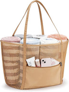 KALIDI Upgrade Version Beach Mesh Tote Bag MAX 27L Large capacity,Shoulder Bag Nylon Hobo Women Casual Foldable Beach Picnic