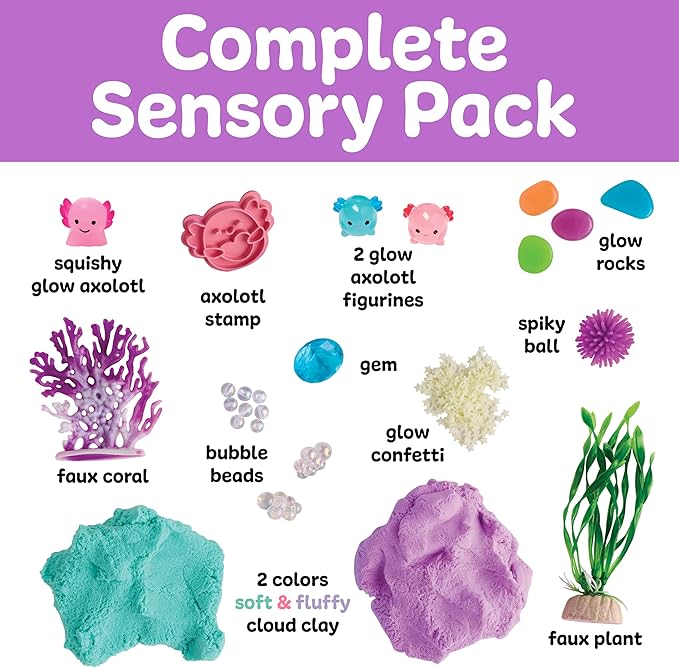Creativity for Kids Sensory Pack: Axolotl - Sensory Toys for Toddlers, Easter Basket Stuffers, Toddler Activities & Travel Toys, Sensory Bin Fillers, and Axolotl Gifts (Ages 3+)