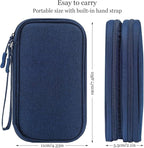 CAOODKDK Electronic Organizer Travel Cable Accessories Bag, Electronic Organizer Case, Electronic Accessories Organizer Bag for Power Bank, Charging Cords, USB Cable, Earphones (Navy Blue)