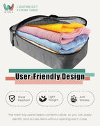 WTREE 4-Piece Packing Cubes Travel Accessories Set for Suitcases - Luggage Organizer Bags with Double Zipper - Mesh Top - Small - Dark Grey