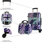 World Traveler VentureX Airline Approved 2-Piece Carry-On Luggage Set – Lightweight Hardside Polycarbonate Suitcase with Spinner Wheels - Tropical Leaves