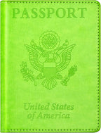 BB-green Passport and Vaccine Card Holder Combo with Vaccine Card Slot, Wallet, Cover for Women and Men
