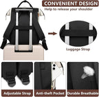 Focdod Backpack for Women 17 Inch Laptop Backpack Work Business Backpacks Purse Computer College Carry on Backpacks Nurse Bag Backbag Casual Daypack for Travel Black