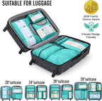 Veken 10 Set Packing Cubes for Kids & Toddler, Airplane Travel Essentials, Beach Vacation & Road Trip Suitcase Organizer Bags Set for Luggage, with Hanging Toiletry & Shoe Bag