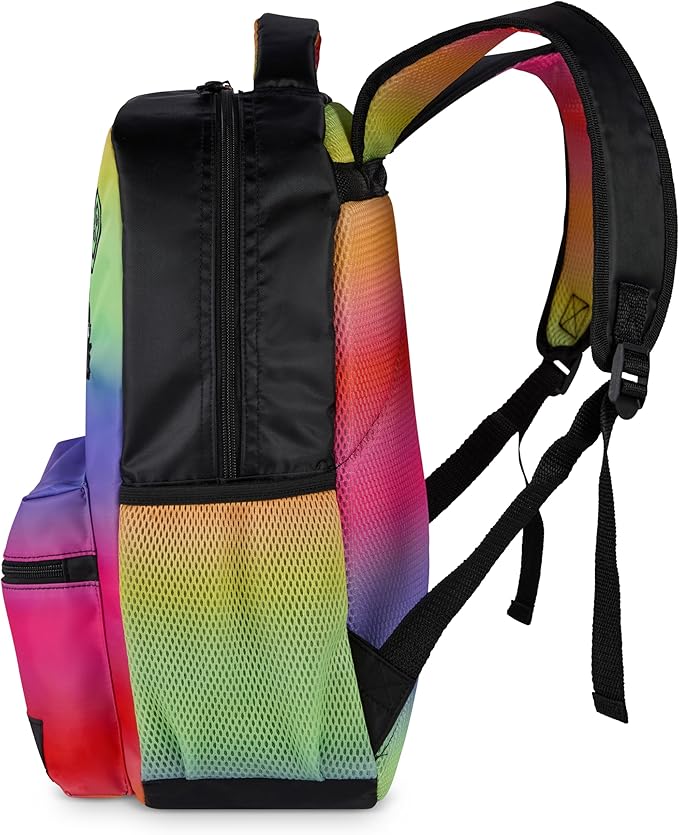 AI ACCESSORY INNOVATIONS Fuggler Backpack with Big Face Oogah Boogah Character, Rainbow Gradient, 16 Inch, Polyester, 3 Pockets, Adjustable Straps, for Kids Ages 5-12