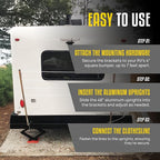 Stromberg Carlson CL-100 Bumper Mounted Clothesline - 48" aluminum foldable travel drying rack for RV Bumper, camper, and outdoor use; 84" hanging space, ideal RV clothesline and camping laundry rack.