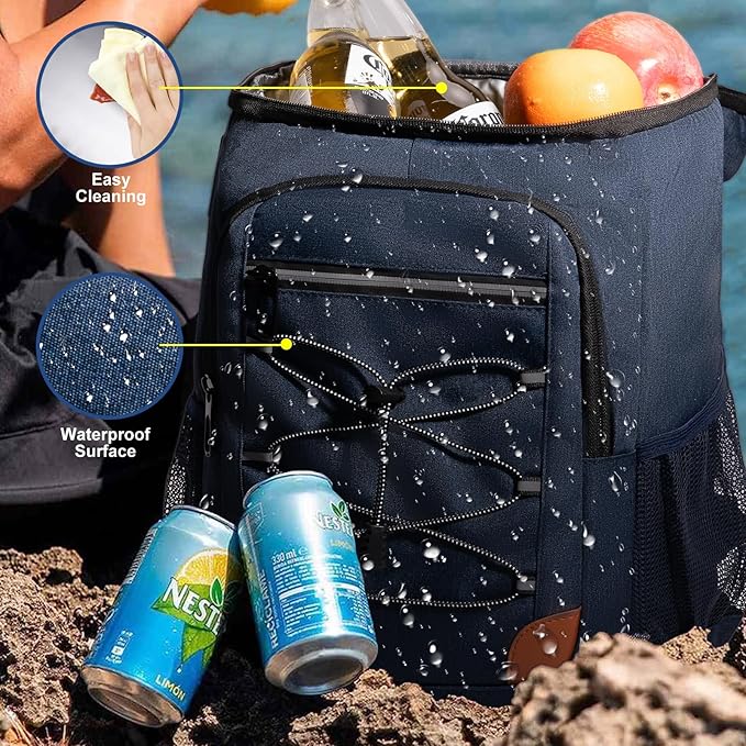 Backpack Cooler Insulated Leak Proof, Lightweight Soft Sided Cooler Backpack for Men Women, Waterproof Beach Cooler Bag Lunch Backpack for Camping Hiking Picnic Fishing Travel Outdoor