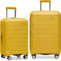Traveler's Choice Pagosa Hardshell Expandable Luggage with Spinner Wheels, Yellow, 2-Piece Set (22/26)